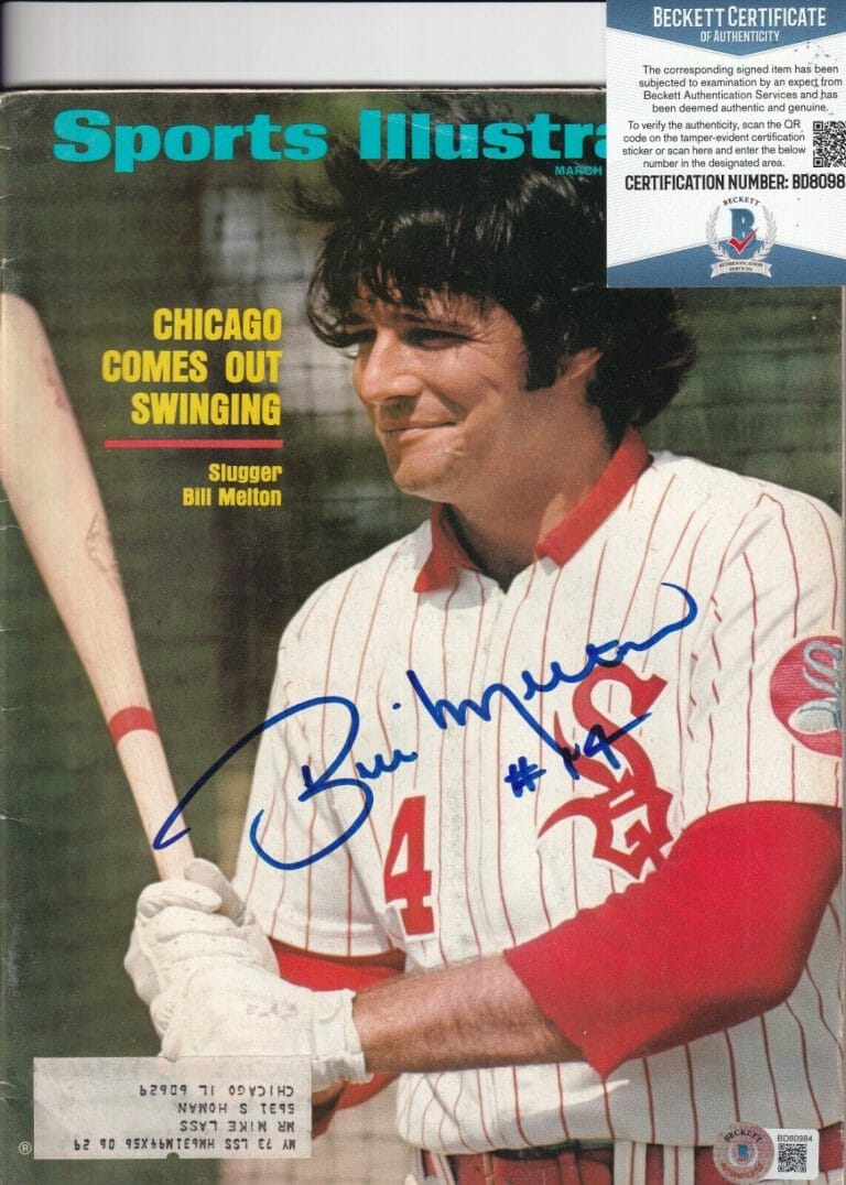 BILL MELTON SIGNED (CHICAGO WHITE SOX) SPORTS ILLUSTRATED MAGAZINE BAS BD80984 COLLECTIBLE MEMORABILIA