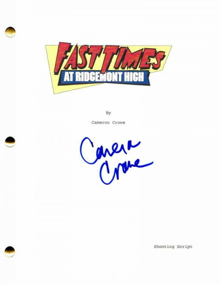 CAMERON CROWE SIGNED AUTOGRAPH FAST TIMES AT RIDGEMONT HIGH FULL MOVIE SCRIPT COLLECTIBLE MEMORABILIA