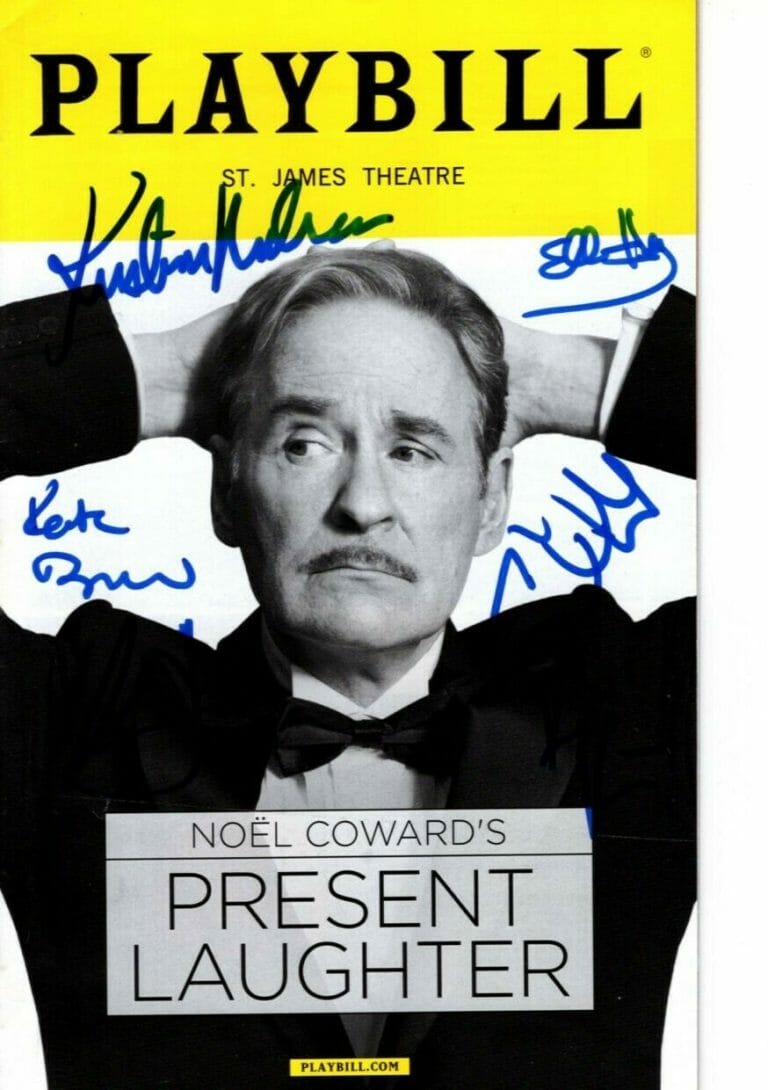 NOEL COWARD’S PRESENT LAUGHTER SIGNED CAST PLAYBILL KEVIN KLINE COBIE SMULDERS + COLLECTIBLE MEMORABILIA
