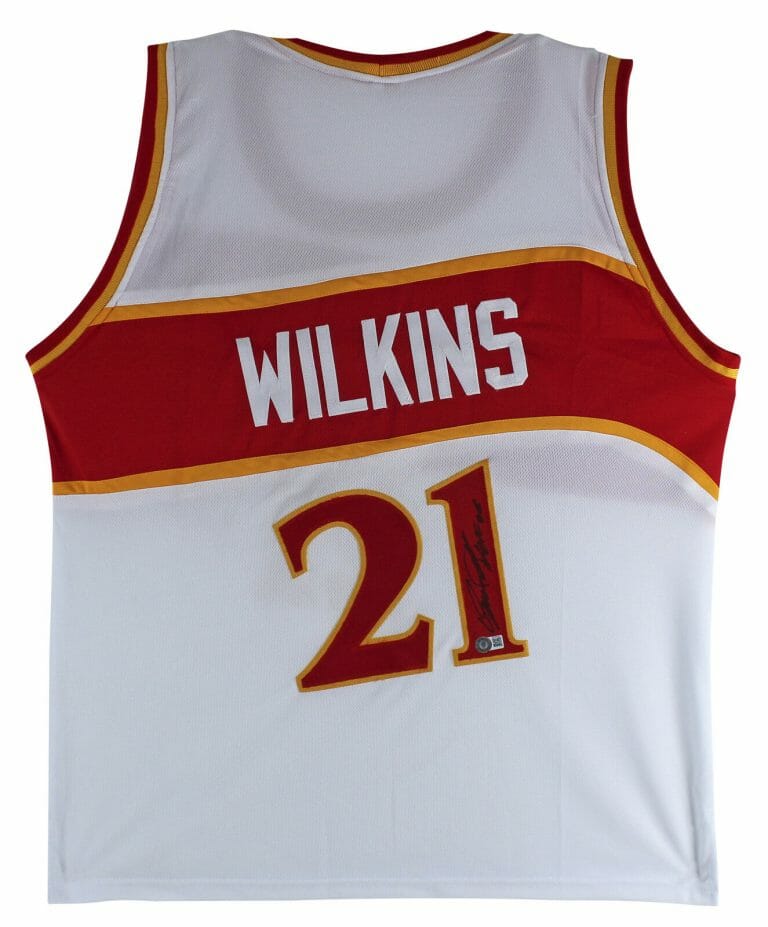 DOMINIQUE WILKINS HOF 06 AUTHENTIC SIGNED WHITE PRO STYLE JERSEY AUTOGRAPHED BAS COLLECTIBLE MEMORABILIA