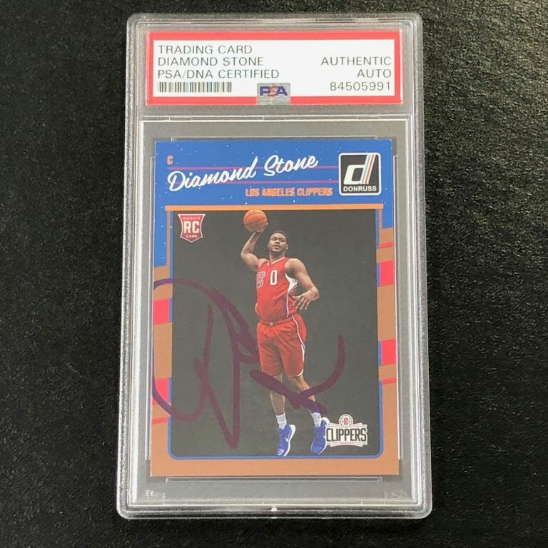 2016 DONRUSS #182 DIAMOND STONE SIGNED CARD AUTO PSA SLABBED RC CLIPPERS COLLECTIBLE MEMORABILIA
