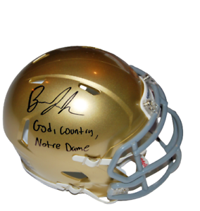 BRANDON JOSEPH SIGNED (NOTRE DAME IRISH) GOD COUNTRY NOTRE DAME MINI HELMET JSA COLLECTIBLE MEMORABILIA