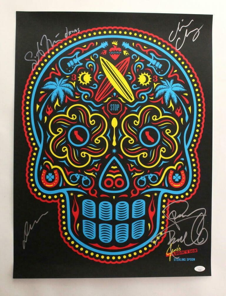 JANE’S ADDICTION X4 SIGNED AUTOGRAPH 18X24 CONCERT TOUR POSTER DAVE NAVARRO JSA COLLECTIBLE MEMORABILIA