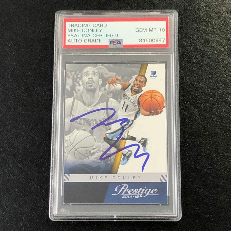 2014-15 PANINI PRESTIGE #137 MIKE CONLEY SIGNED CARD AUTO 10 PSA SLABBED GRIZZLI COLLECTIBLE MEMORABILIA