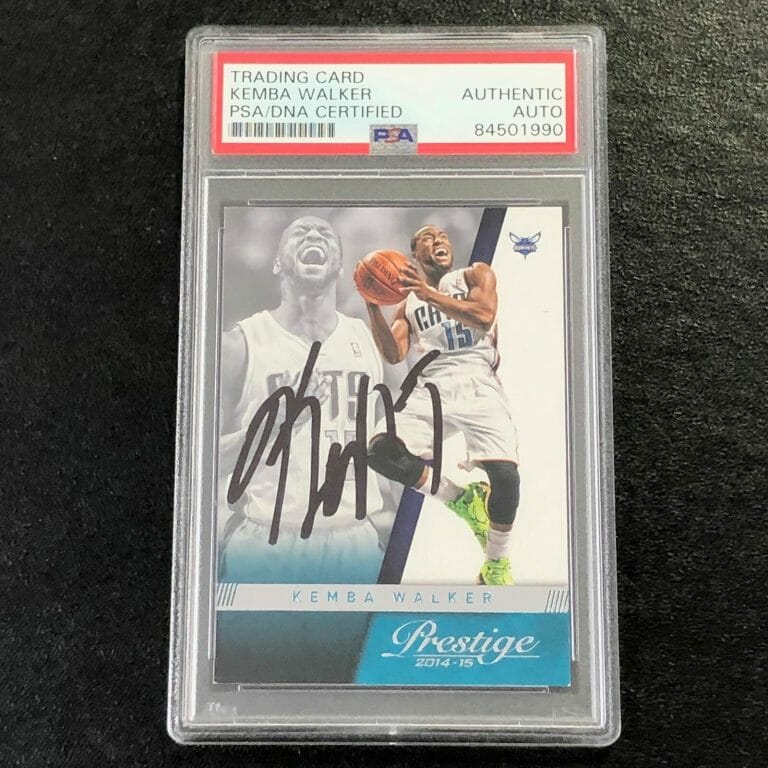 2014-15 PANINI PRESTIGE #65 KEMBA WALKER SIGNED CARD AUTO PSA SLABBED BOBCATS COLLECTIBLE MEMORABILIA