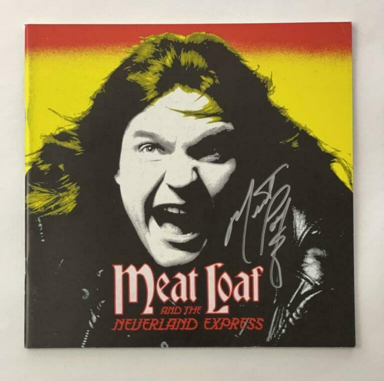 MEAT LOAF SIGNED AUTOGRAPH AND THE NEVERLAND EXPRESS TOUR BOOK PROGRAM W/ JSA COLLECTIBLE MEMORABILIA