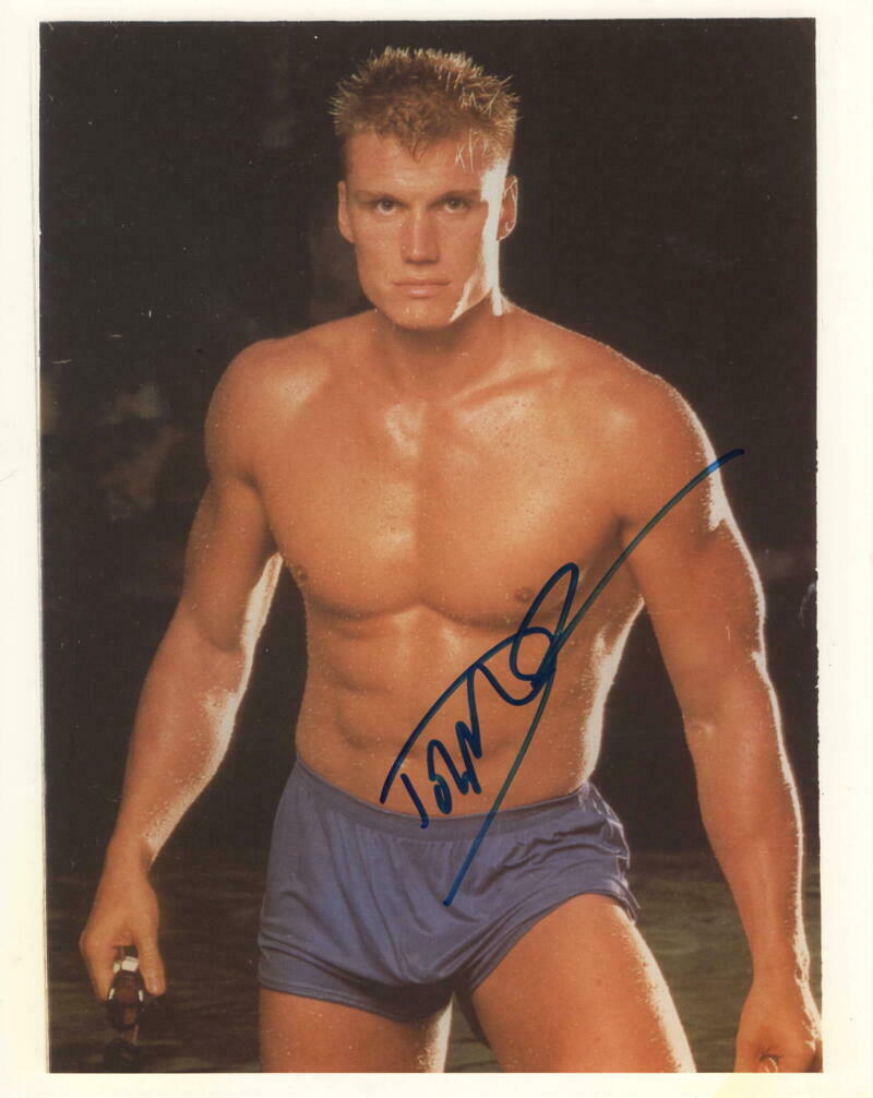 Dolph Lundgren Signed Autograph X Photo Sexy Shirtless Ivan Drago