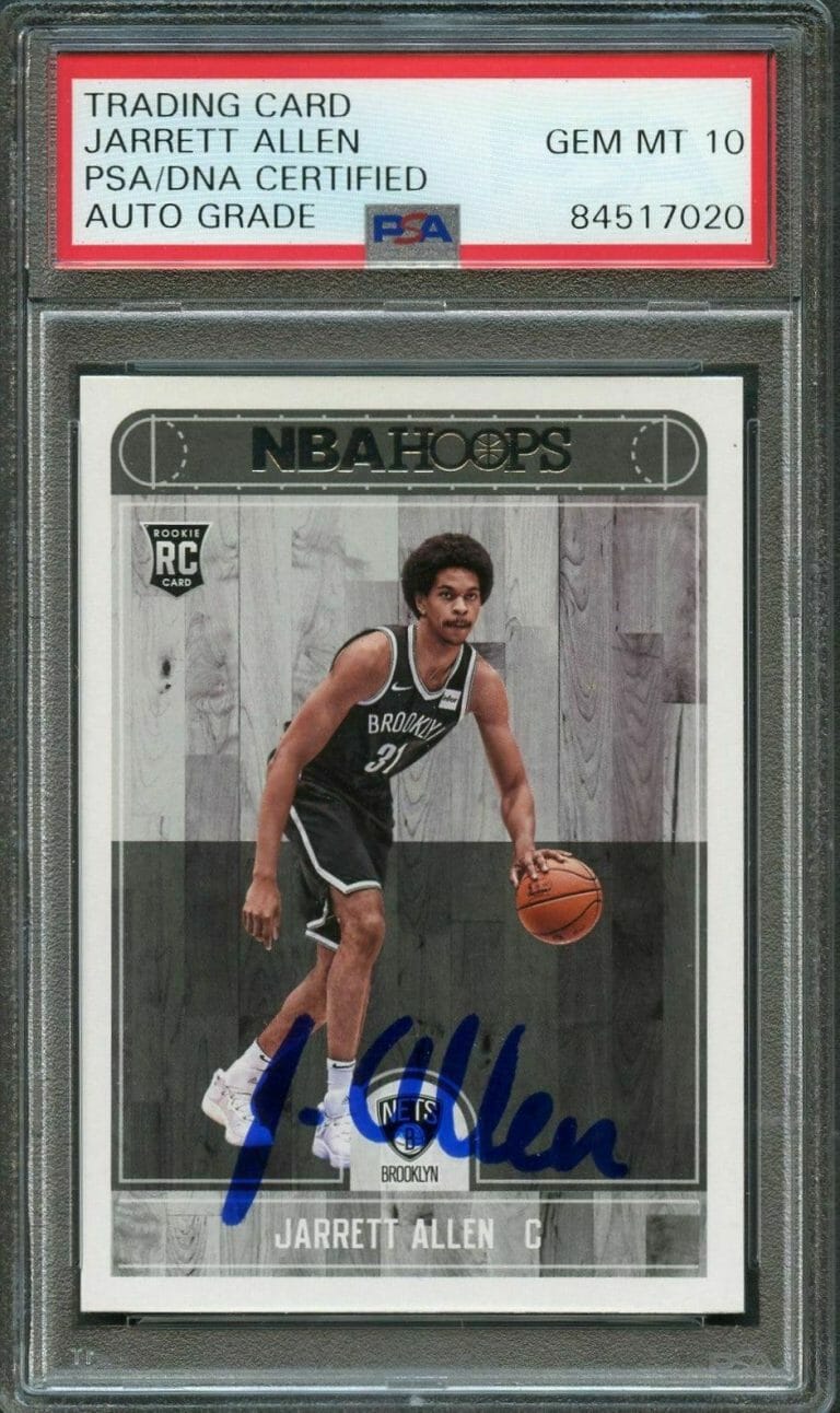 2017-18 NBA HOOPS #272 JARRETT ALLEN SIGNED CARD AUTO 10 PSA SLABBED RC NETS COLLECTIBLE MEMORABILIA