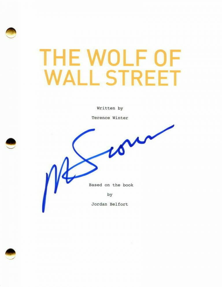 MARTIN SCORSESE SIGNED AUTOGRAPH THE WOLF OF WALL STREET FULL MOVIE SCRIPT RARE! COLLECTIBLE MEMORABILIA
