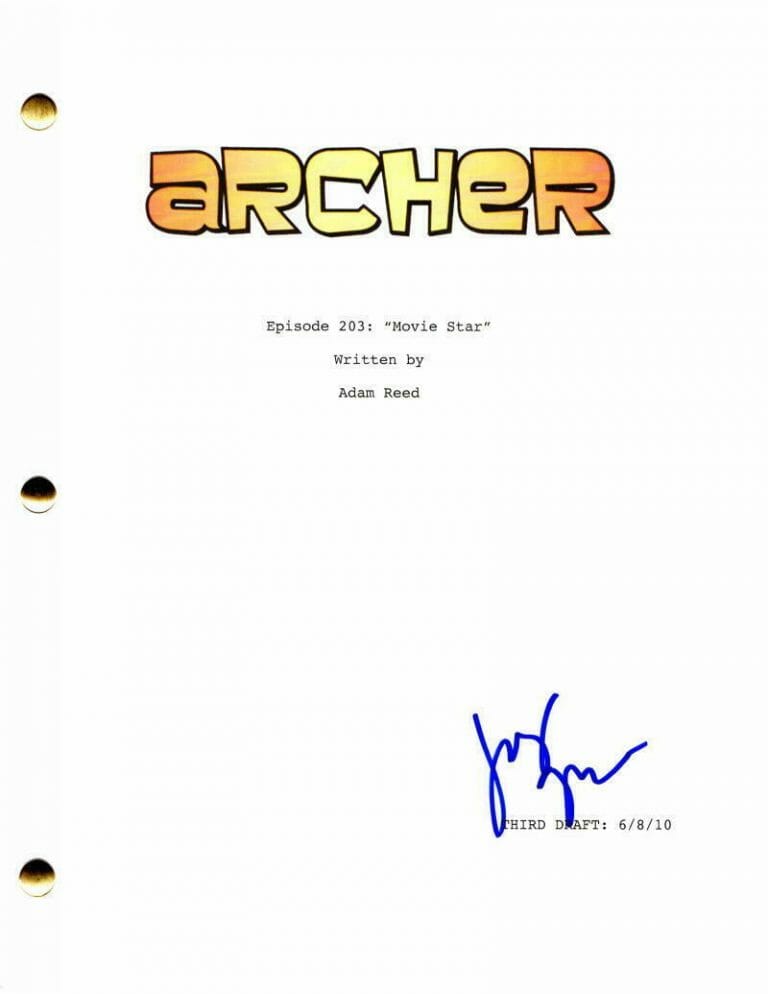 JUDY GREER SIGNED AUTOGRAPH ARCHER FULL EPISODE SCRIPT – STARRING H JON BENJAMIN COLLECTIBLE MEMORABILIA