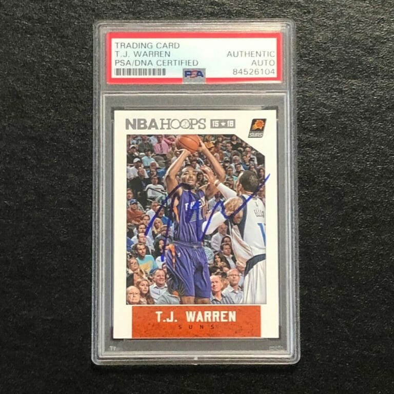 2015-16 NBA HOOPS #80 TJ WARREN SIGNED CARD AUTO PSA SLABBED SUNS COLLECTIBLE MEMORABILIA
