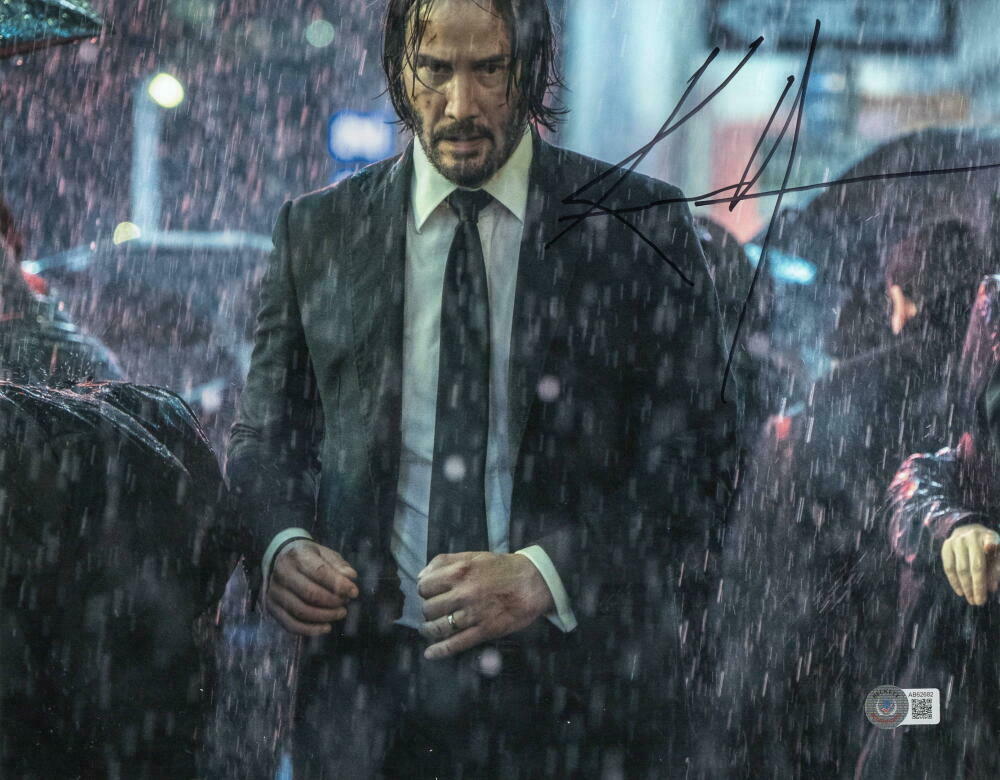 Keanu Reeves Signed 11x14 Photo John Wick Authentic Autograph Beckett Loa B Autographia 8545