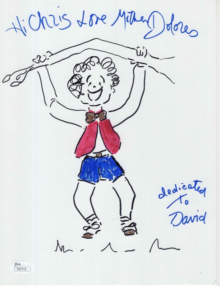 MOTHER DOLORES HART HAND SIGNED ORIGINAL 8×11 DRAWING AWESOME+RARE JSA COLLECTIBLE MEMORABILIA