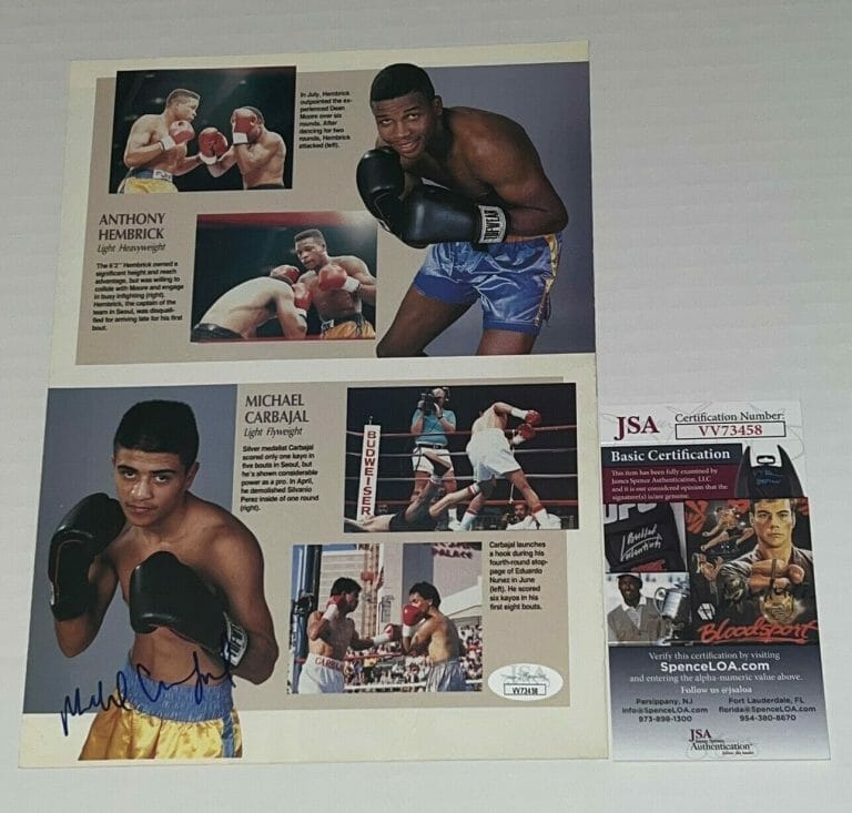 MICHAEL CARBAJAL SIGNED MAGAZINE PAGE BOXING CHAMP AUTOGRAPHED 2 JSA COLLECTIBLE MEMORABILIA