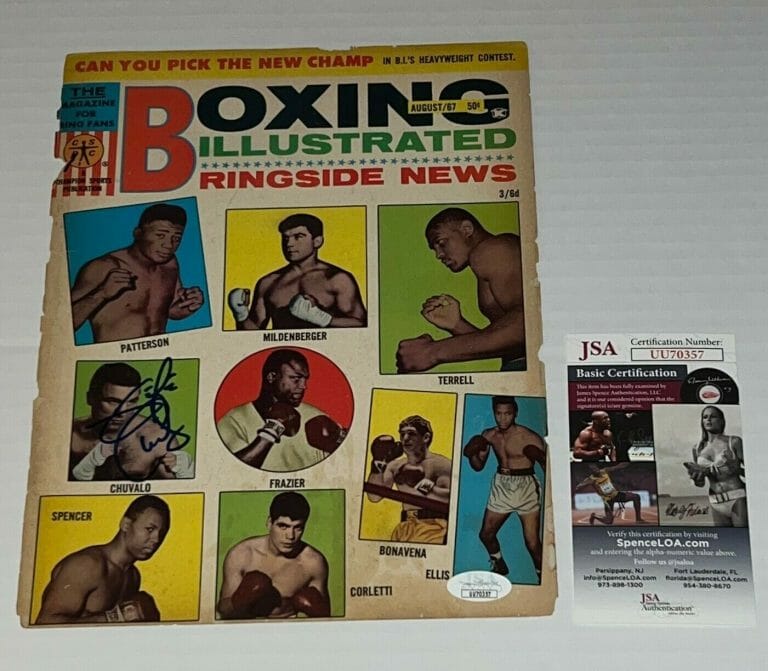 GEORGE CHUVALO SIGNED MAGAZINE PAGE BOXING CHAMP AUTOGRAPHED JSA COLLECTIBLE MEMORABILIA
