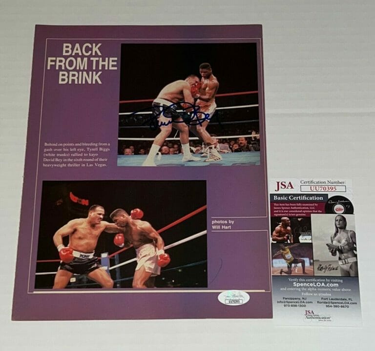 DAVID BEY SIGNED MAGAZINE PAGE BOXING CHAMP AUTOGRAPHED 2 JSA COLLECTIBLE MEMORABILIA