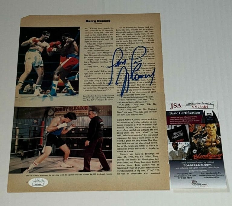 GERRY COONEY SIGNED BOXING MAGAZINE PAGE AUTOGRAPHED 4 JSA
 COLLECTIBLE MEMORABILIA