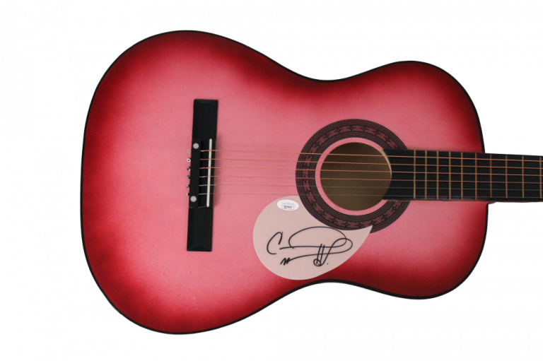 CARRIE UNDERWOOD SIGNED AUTOGRAPH FULL SIZE PINK ACOUSTIC GUITAR SOME HEARTS JSA
 COLLECTIBLE MEMORABILIA