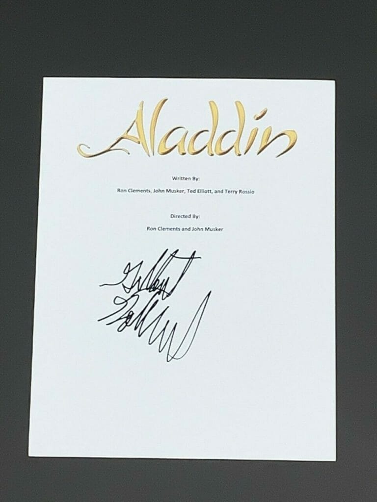 GILBERT GOTTFRIED SIGNED ALADDIN FULL MOVIE SCRIPT IAGO PROOF VERY RARE  Opens in a new window or tab