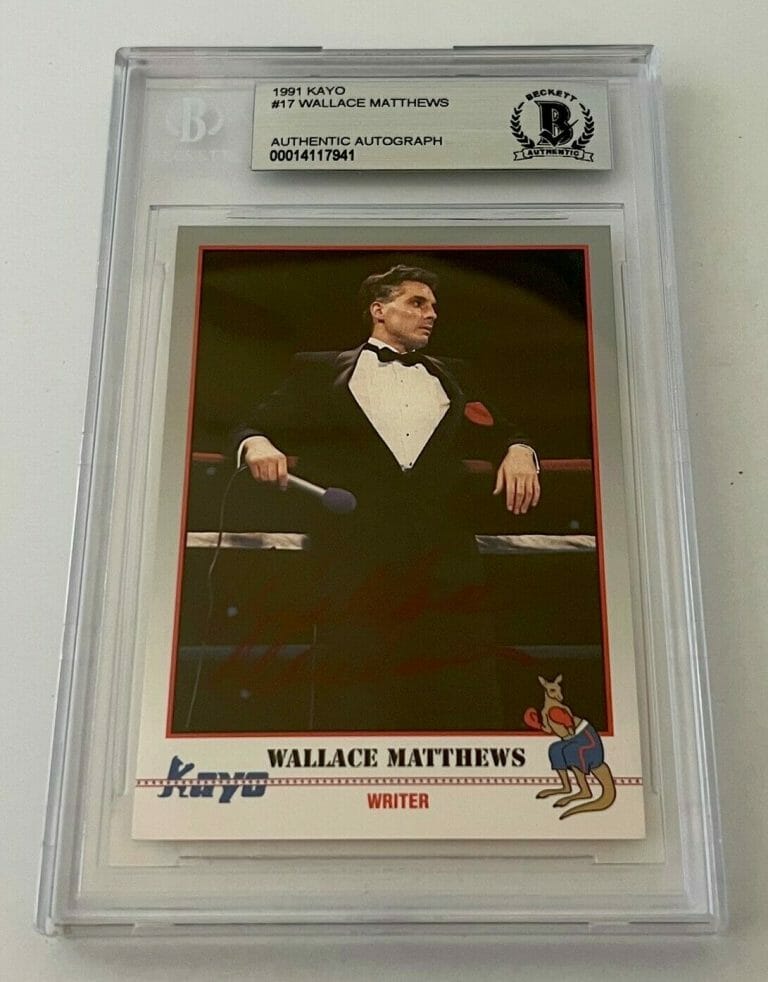 WALLACE MATTHEWS BOXING SIGNED 1991 KAYO #17 CARD AUTOGRAPHED BECKETT SLABBED
 COLLECTIBLE MEMORABILIA