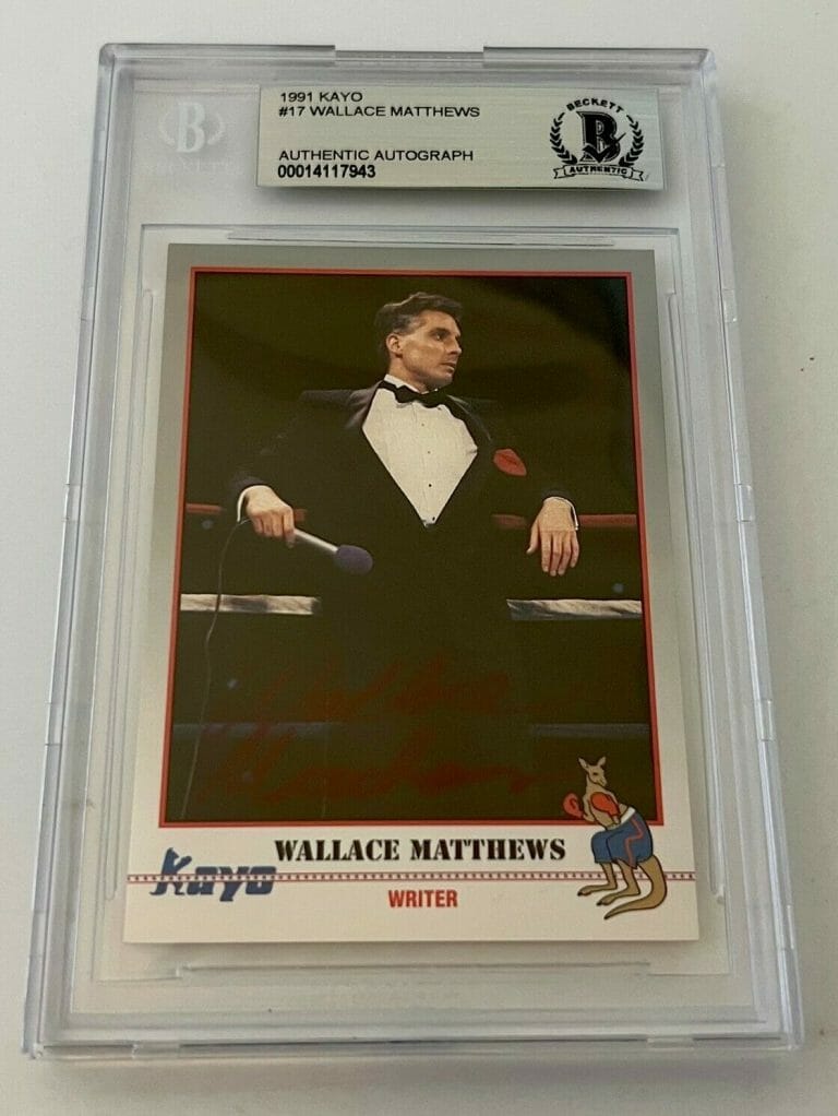 WALLACE MATTHEWS BOXING SIGNED 1991 KAYO #17 CARD AUTOGRAPHED BECKETT SLABBED #4
 COLLECTIBLE MEMORABILIA