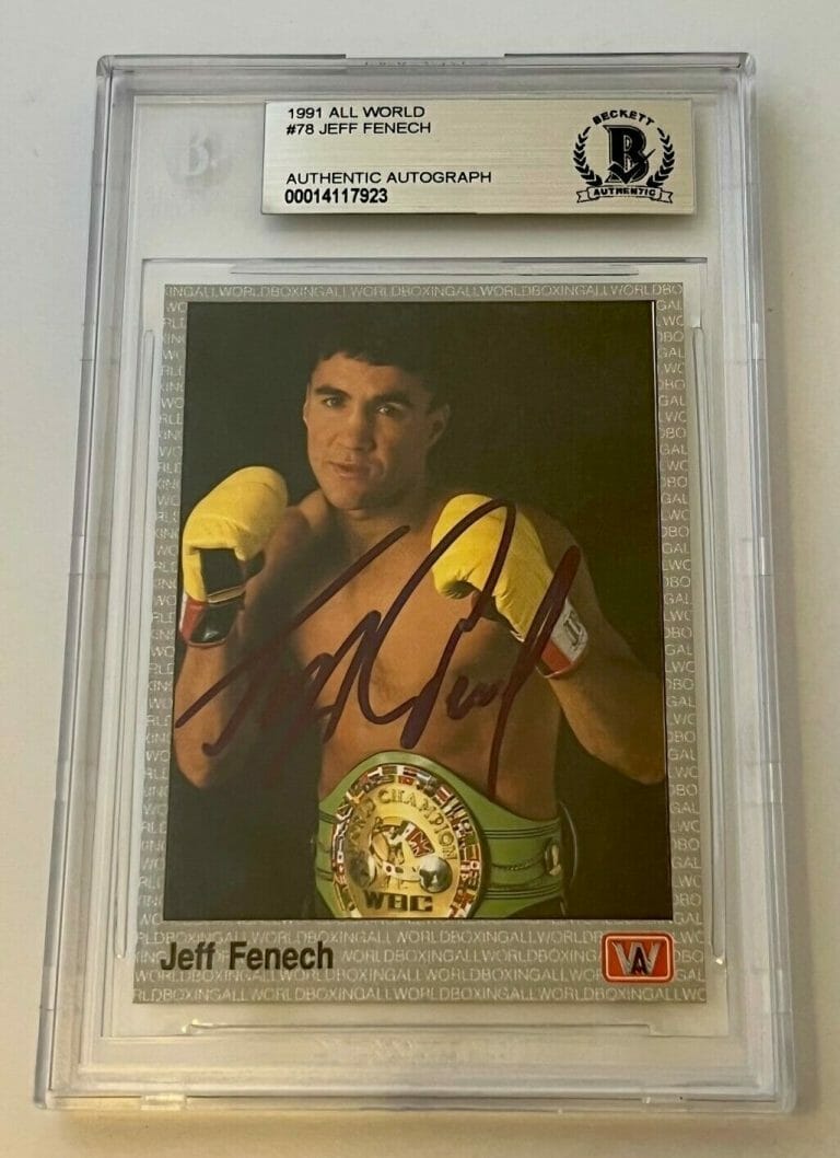JEFF FENECH BOXING SIGNED 1991 ALL WORLD #78 CARD AUTOGRAPHED BECKETT SLABBED
 COLLECTIBLE MEMORABILIA