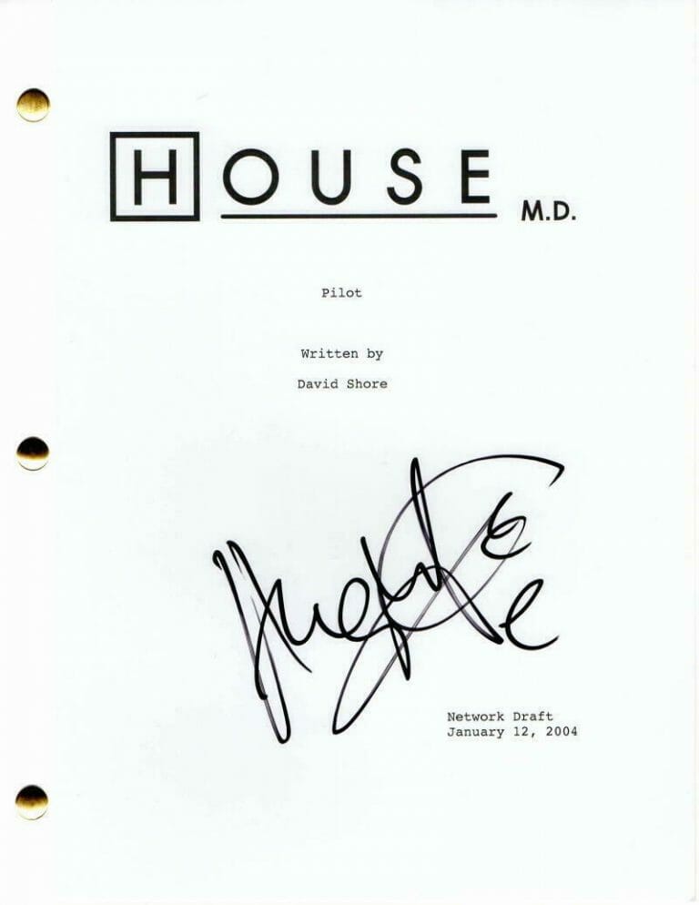 HUGH LAURIE SIGNED AUTOGRAPH HOUSE FULL PILOT SCRIPT – THE NIGHT MANAGER RARE!
 COLLECTIBLE MEMORABILIA