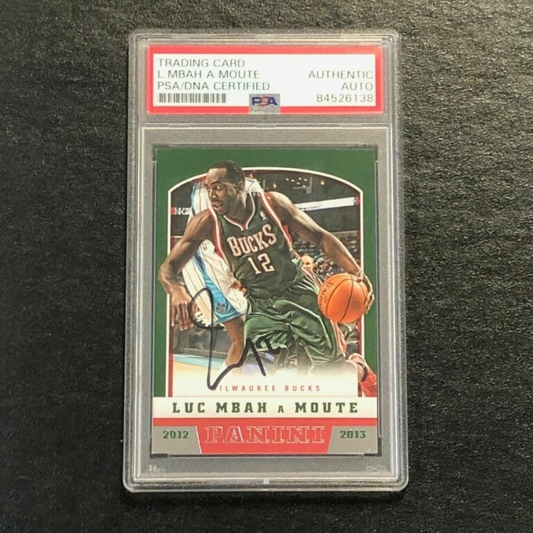 2012-13 PANINI #106 LUC MBAH A MOUTE SIGNED CARD AUTO PSA SLABBED BUCKS
 COLLECTIBLE MEMORABILIA
