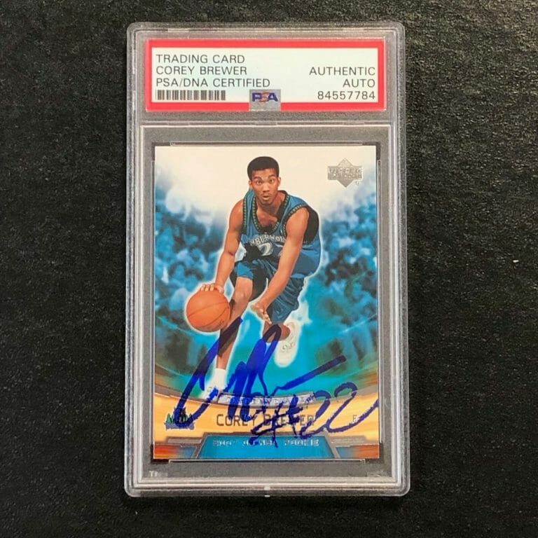 2007-08 UPPER DECK #3 COREY BREWER SIGNED CARD AUTO PSA SLABBED TIMBERWOLVES
 COLLECTIBLE MEMORABILIA
