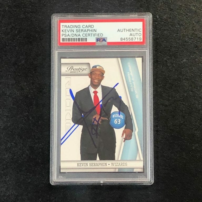 2010-11 PANINI PRESTIGE #16 KEVIN SERAPHIN SIGNED CARD AUTO PSA SLABBED RC WIZAR
 COLLECTIBLE MEMORABILIA