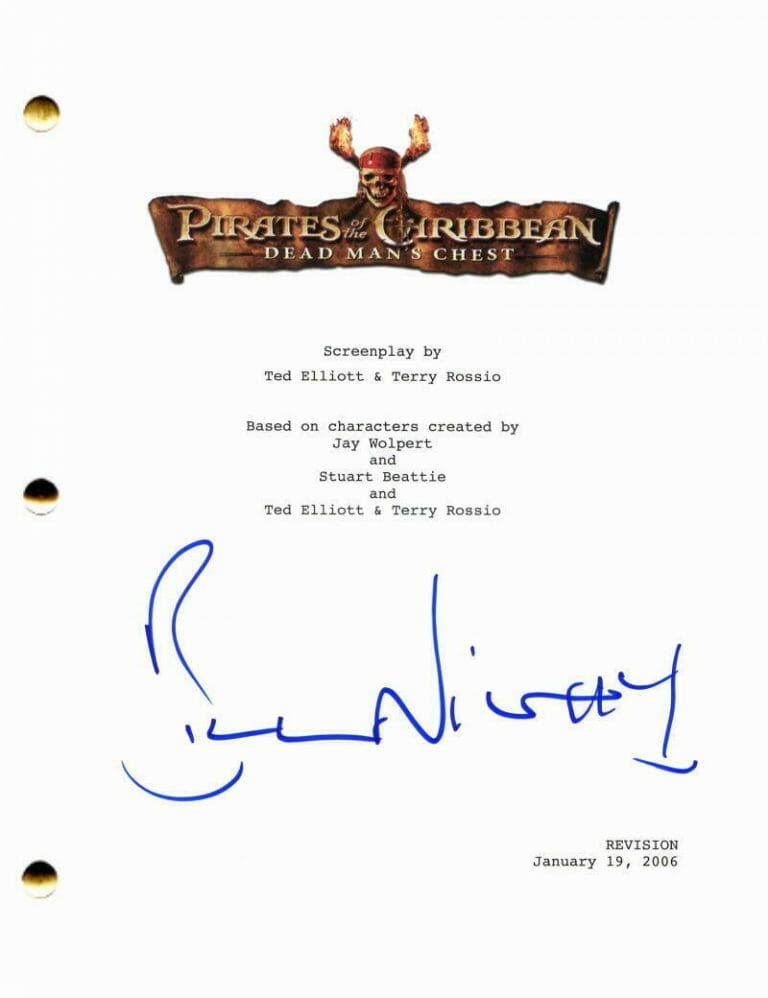 BILLY NIGHY SIGNED AUTOGRAPH PIRATES OF THE CARIBBEAN MOVIE SCRIPT – JOHNNY DEPP
 COLLECTIBLE MEMORABILIA