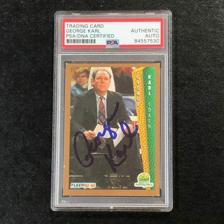 1992-93 FLEER BASKETBALL #212 GEORGE KARL SIGNED AUTO PSA SLABBED SUPERSONICS
 COLLECTIBLE MEMORABILIA