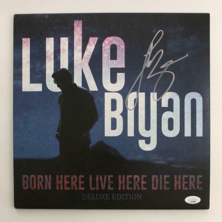 LUKE BRYAN SIGNED AUTOGRAPH ALBUM VINYL RECORD BORN HERE LIVE HERE DIE HERE JSA
 COLLECTIBLE MEMORABILIA
