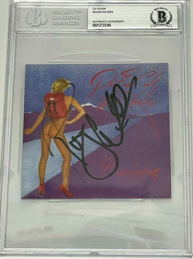 ROGER WATERS SIGNED ENCAPSULATED CD COVER PROS AND CONS OF HITCHHIKING BECKETT
 COLLECTIBLE MEMORABILIA