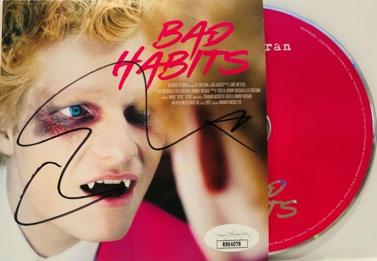 ED SHEERAN SIGNED AUTOGRAPH “BAD HABITS” CD INSERT JSA COA
 COLLECTIBLE MEMORABILIA