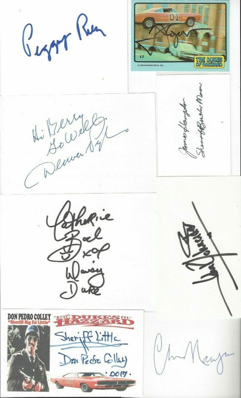 BACH WOPAT SCHNEIDER PLUS 13 SIGNED AUTOGRAPH DUKES OF HAZZARD CAST JSA LOA
 COLLECTIBLE MEMORABILIA