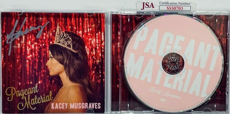 KACEY MUSGRAVES SIGNED AUTOGRAPH “PAGEANT MATERIAL” CD INSERT JSA COA
 COLLECTIBLE MEMORABILIA