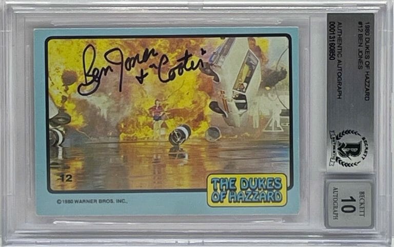 BEN JONES SIGNED GRADED 10 SLABBED DUKES OF HAZZARD ACTOR #12 “COOTER” BECKETT
 COLLECTIBLE MEMORABILIA