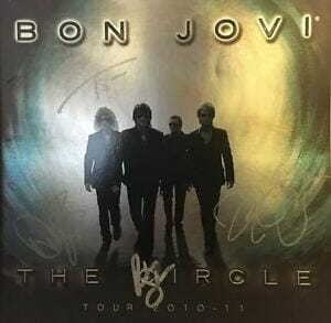 BON JOVI SIGNED AUTOGRAPH THE CIRCLE TOUR BOOK 2010-11 JSA LOA
 COLLECTIBLE MEMORABILIA