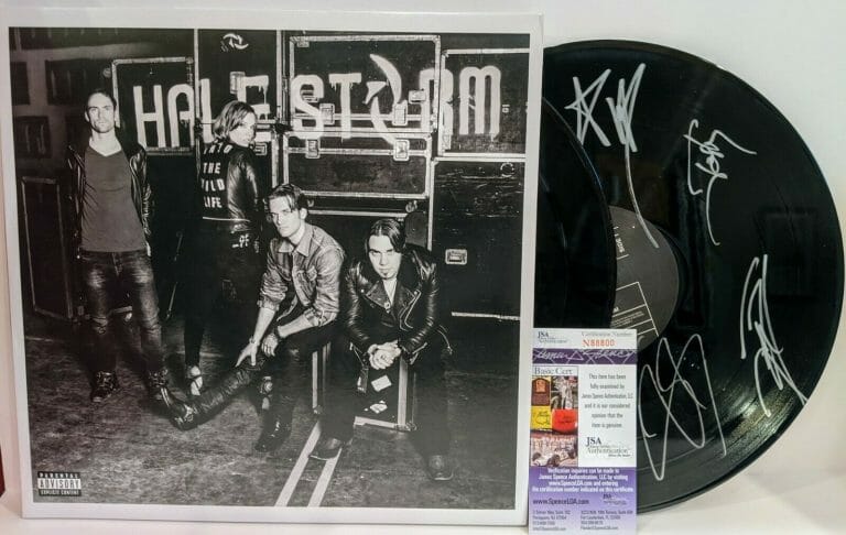 HALESTORM SIGNED AUTOGRAPH RECORD LIZZY HALE, A. HALE, PLUS 2 VINYL JSA
 COLLECTIBLE MEMORABILIA