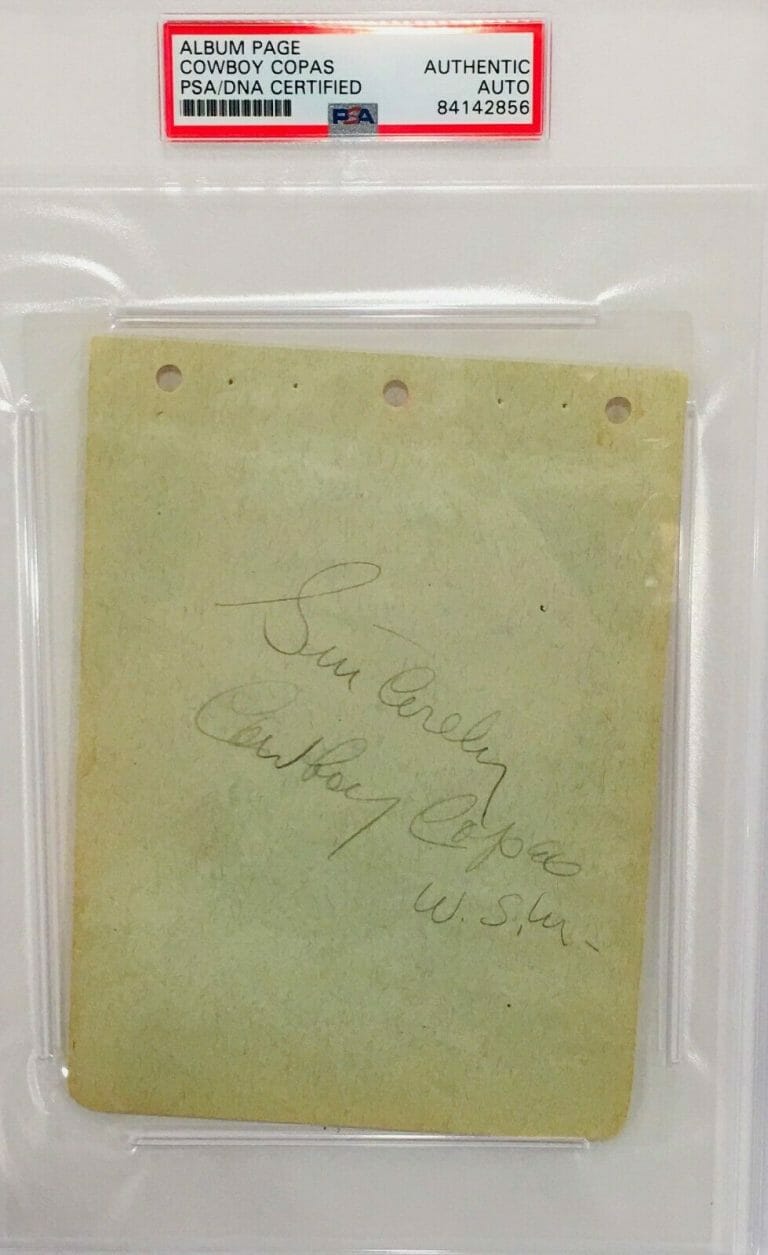 COWBOY COPAS SIGNED AUTOGRAPH ALBUM PAGE ENCAPSULATED PSA COUNTRY MUSIC
 COLLECTIBLE MEMORABILIA