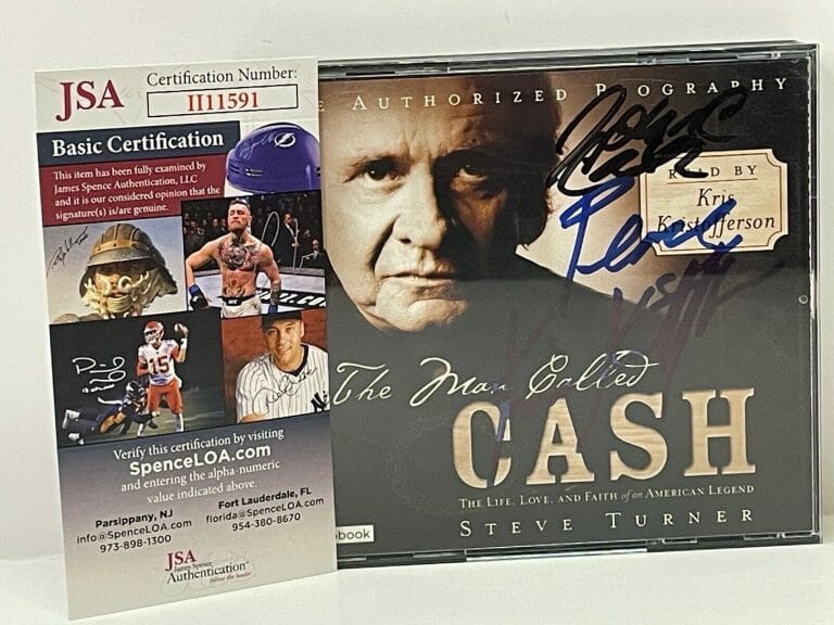 KRIS KRISTOFFERSON JOHN CARTER CASH SIGNED AUDIOBOOK “THE MAN CALLED CASH” JSA
 COLLECTIBLE MEMORABILIA