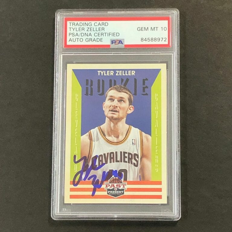 2012-13 PANINI PAST & PRESENT #158 TYLER ZELLER SIGNED CARD AUTO 10 PSA/DNA SLAB COLLECTIBLE MEMORABILIA