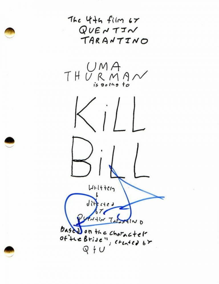 RZA SIGNED AUTOGRAPH KILL BILL FULL MOVIE SCRIPT WU-TANG CLAN QUENTIN TARANTINO COLLECTIBLE MEMORABILIA
