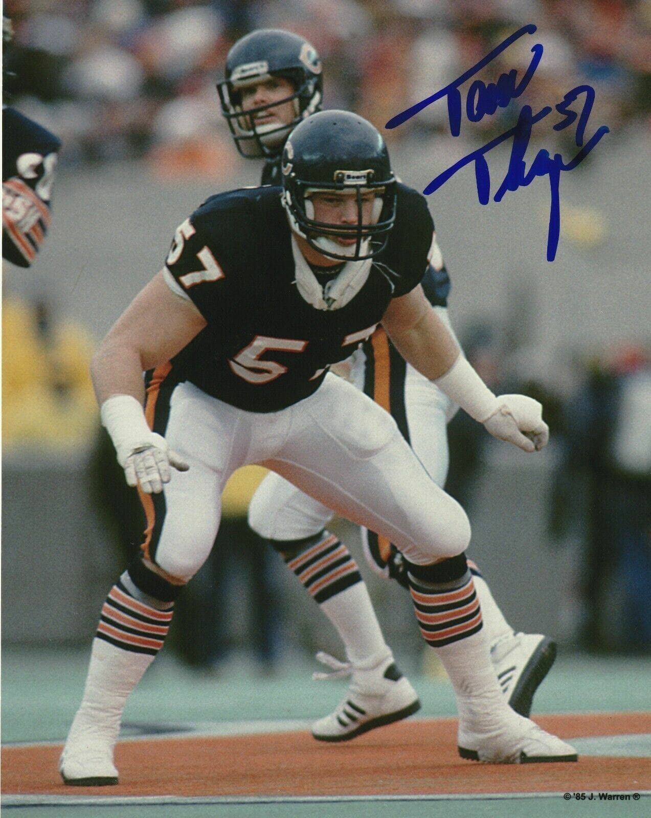 Tom Thayer Autographed Signed Chicago Bears 8X10 Photo With Beckett COA