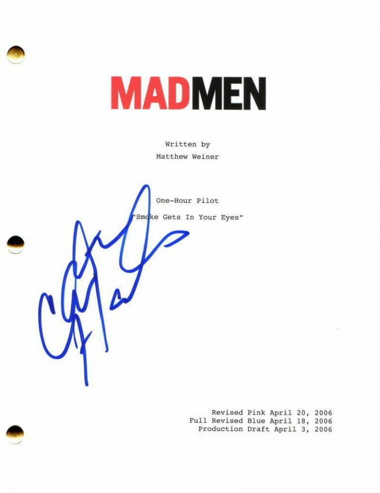 CHRISTINA HENDRICKS SIGNED AUTOGRAPH MAD MEN FULL PILOT SCRIPT – SUPER SEXY JOAN COLLECTIBLE MEMORABILIA