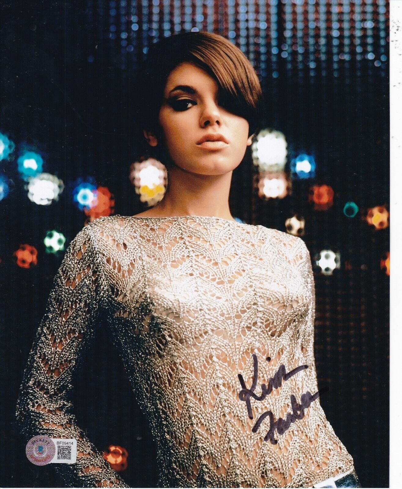 KIM FARBER signed (PLAYBOY PLAYMATE) Bunny 8X10 photo BECKETT BAS