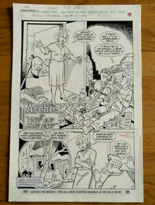 STAN GOLDBERG ORIGINAL SIGNED 5 PAGE ARCHIE STORY ORIGINAL PEN+INK ART RARE COLLECTIBLE MEMORABILIA