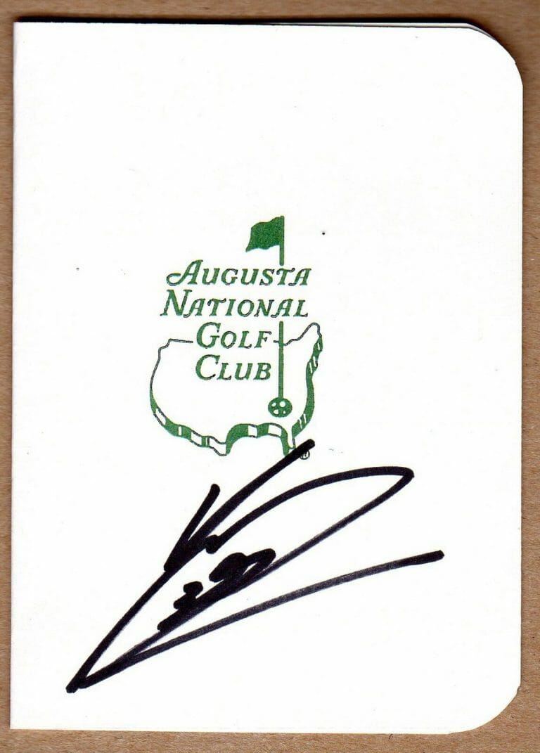 YUSAKU MIYAZATO SIGNED MASTERS SCORECARD COA COLLECTIBLE MEMORABILIA