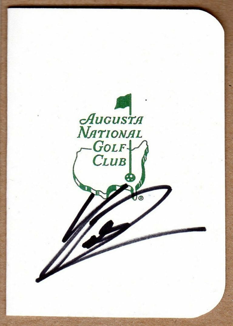 GOLFER YUSAKU MIYAZATO SIGNED MASTERS SCORECARD COA COLLECTIBLE MEMORABILIA